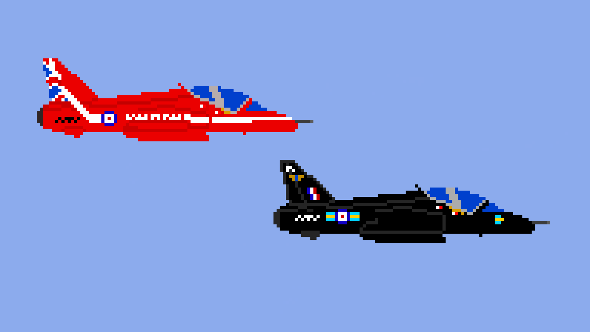 RAF BAe Hawk T1 formation pixel art