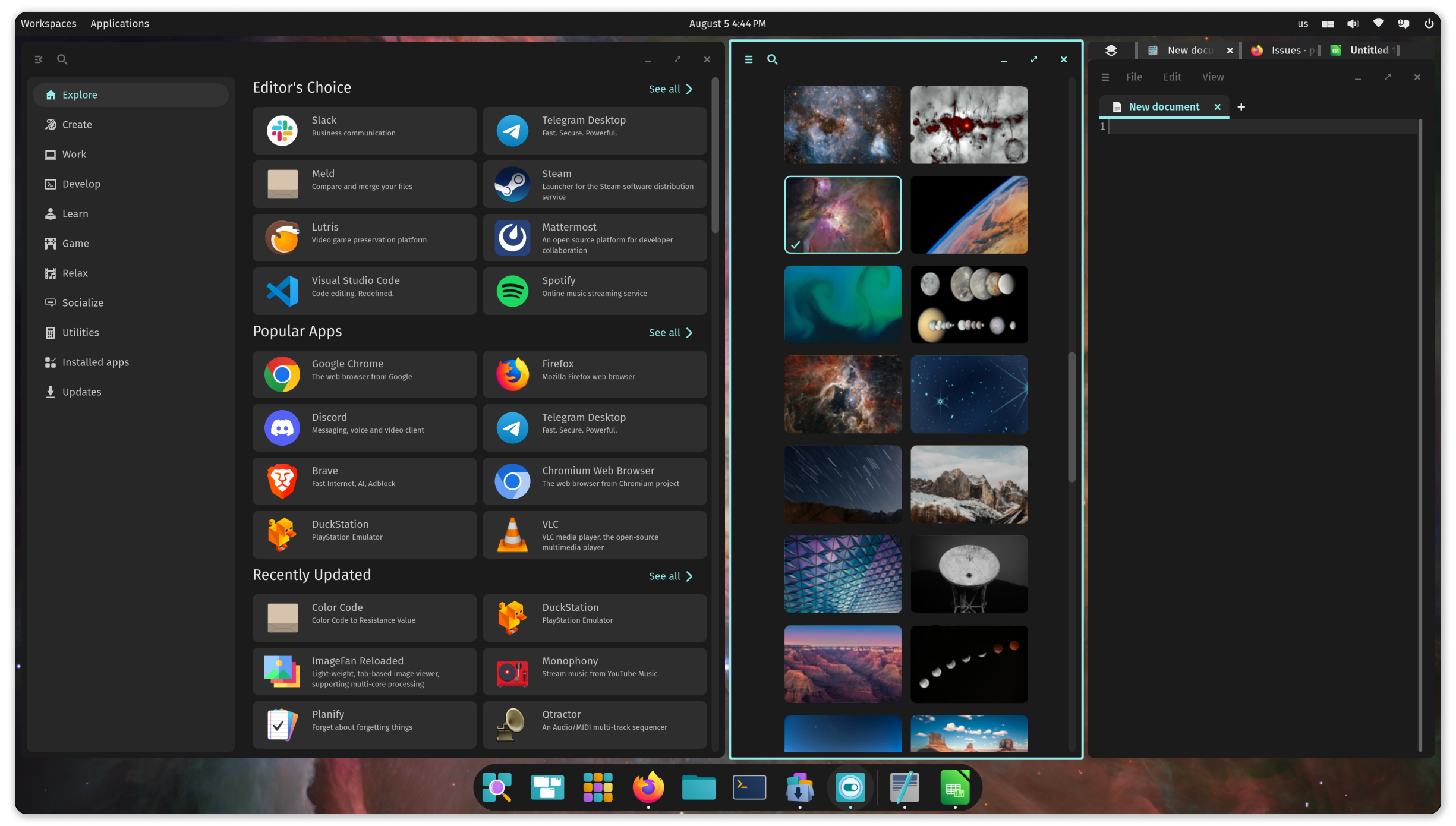 Cosmic Desktop Alpha screenshot - tiling